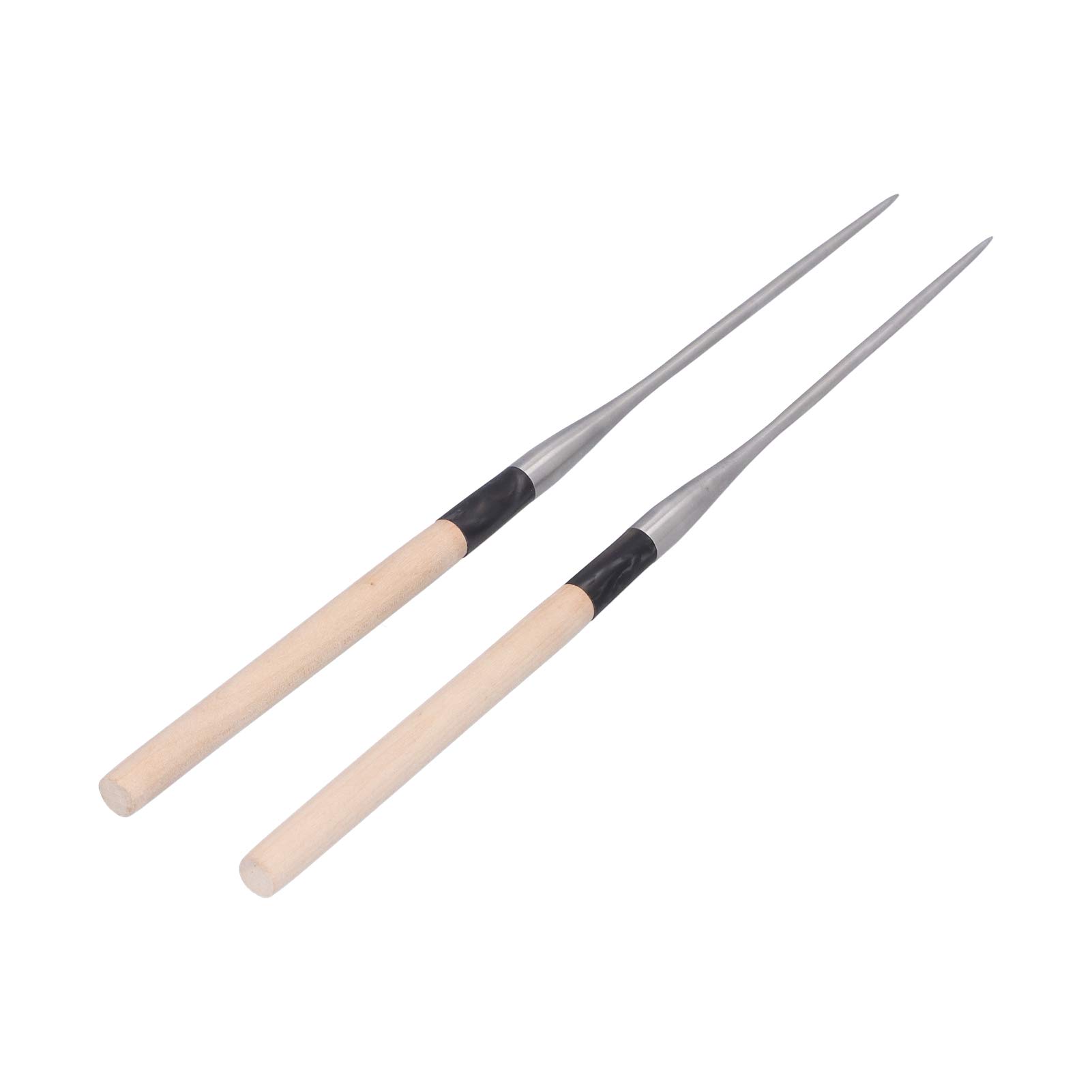 Alvinlite 11.61" Wood Handle Chopsticks, 1 Pairs Premium Reusable Stainless Steel Pointed Chopsticks for Japanese Sushi South Korea Kimbap, Chop Sticks with Gift Case for home office Kitchen