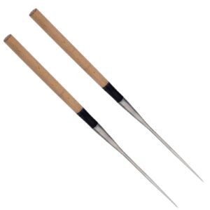 hemoton 1 pair stainless steel sushi chopstick reusable chopsticks sashimi chopsticks japanese style chopsticks with wooden handle for home restaurant