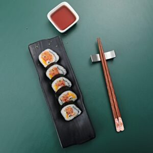 Cooking Wooden Japanese Chopsticks Reusable-Personalized Chopsticks Dishwasher Safe, Fancy Fun Sushi Easy Chopsticks