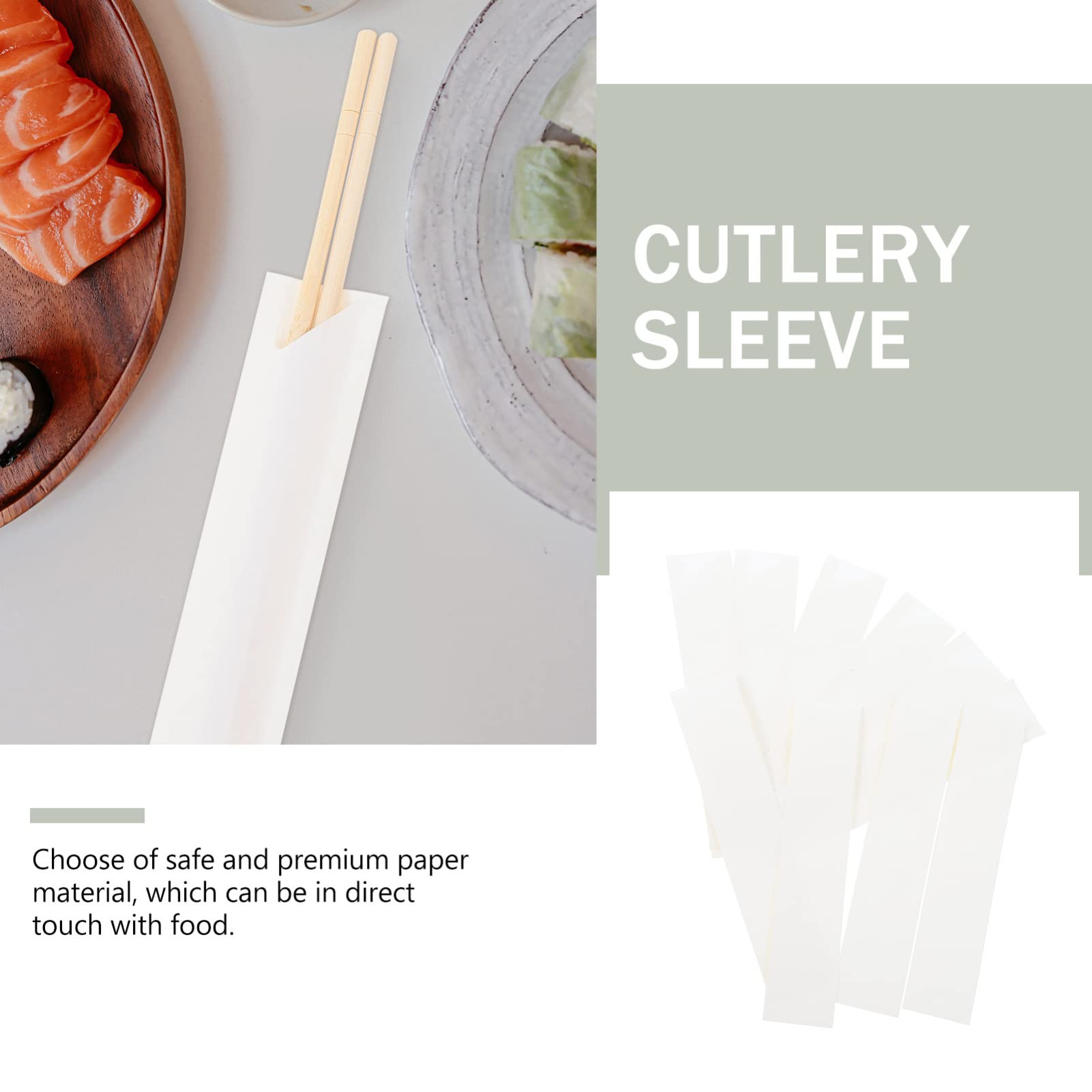 Healifty Chop Sticks 100Pcs Chopsticks Paper Bags Disposable Chopsticks Sleeves Chopsticks Cover Cutlery Packing Bags for Home Restaurant 31×150mm Chopsticks Reusable
