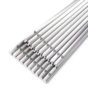 chopsticks metal chopsticks 304 stainless steel chopsticks lightweight travel, reusable chopsticks ,dishwasher safe(10 pairs )