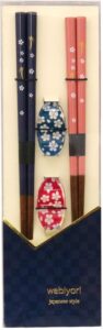 ishida chopsticks, made in japan, black/pink, product size: chopsticks: 9.1 inches (23 cm), 8.3 inches (21 cm), chopsticks rest: 1.8 x 1.0 x 0.2 inches (4.5 x 2.5 x 0.7 cm)