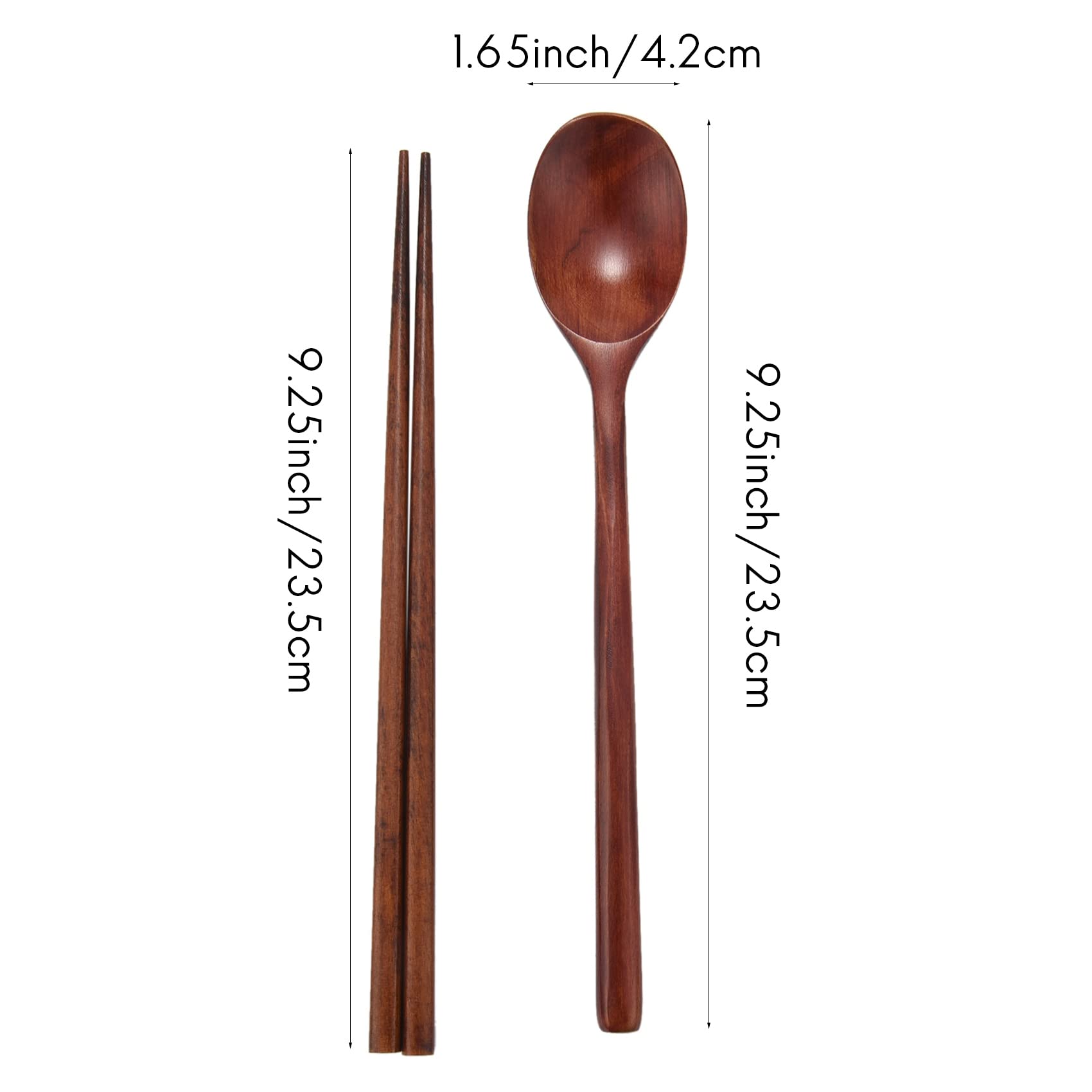 Jueyhapy Handmade Jujube Tree Wooden Korean Dinnerware Combinations Utensil, 5 Spoons and 5 Chopsticks