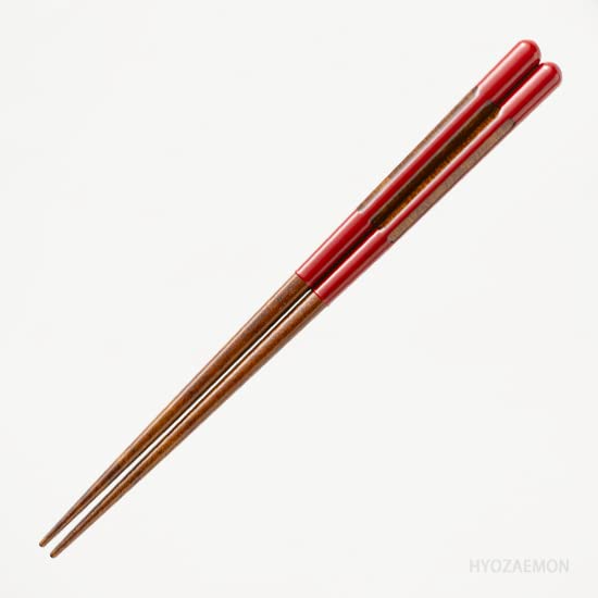 Japanese Natural Lacquered Wooden Chopsticks - Set of 2 Pairs - with Gift Box (Black 9.25 in and Red 8.46 in) - Handmade - Dishwasher-Safe