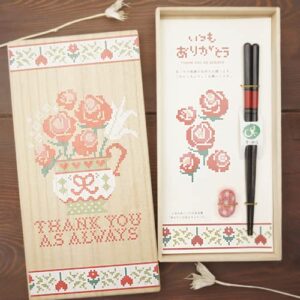 hyozaemon chopsticks gift set five roses to weave your feelings (chopsticks x1, rest x1 ,box /chopstick rests are assorted)