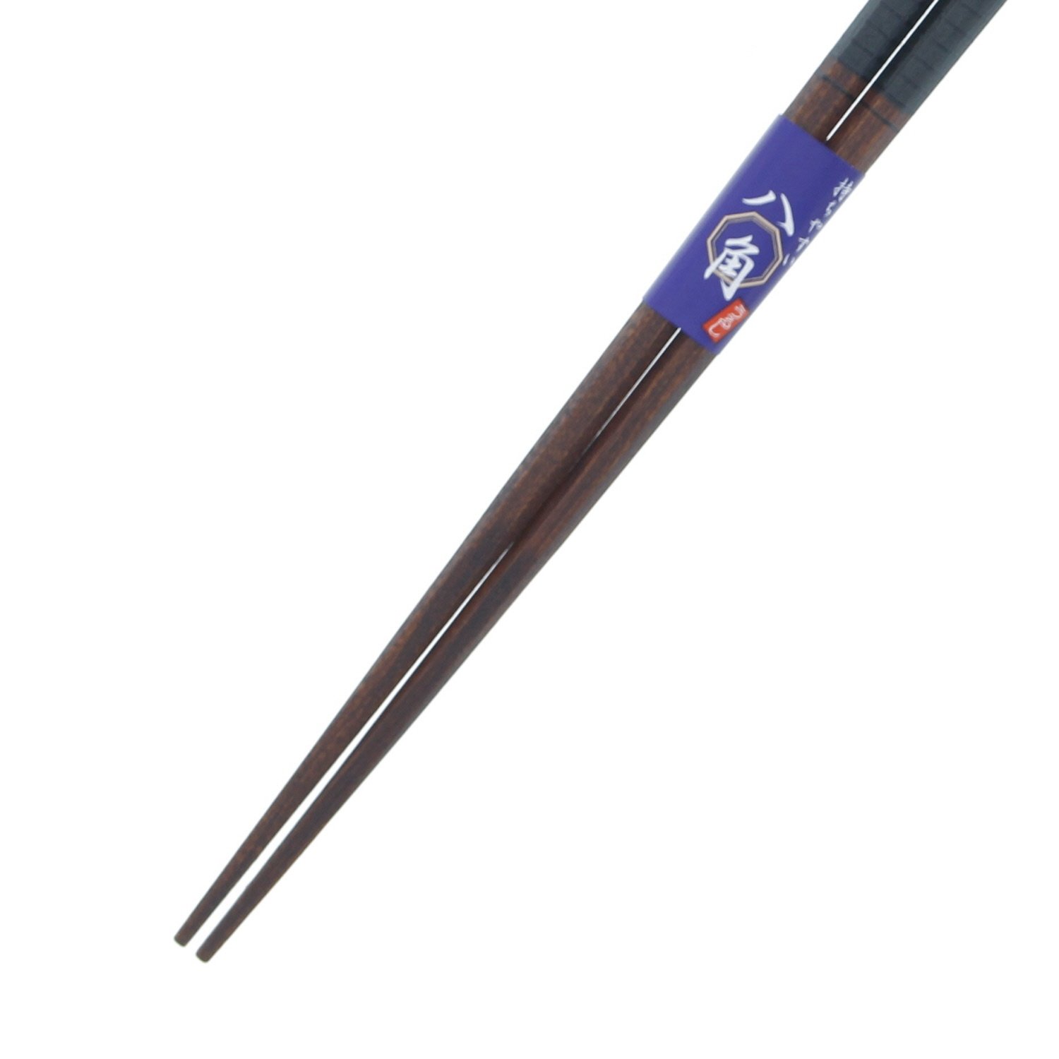 Ishida Chopsticks, Made in Japan, Octagonal Line, Wood, Natural Wood, Lacquer, Tip Angle, 9.1 inches (23 cm), Black