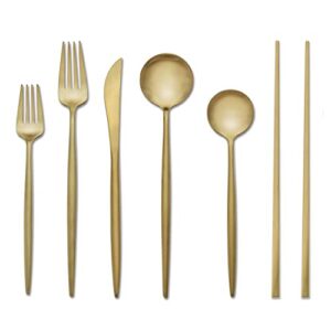 hampton forge sfb70g28bn zephyr gold 28 piece chopsticks set