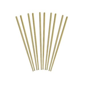 helen's asian kitchen stainless steel chopsticks, set of 5-pair, one size, gold