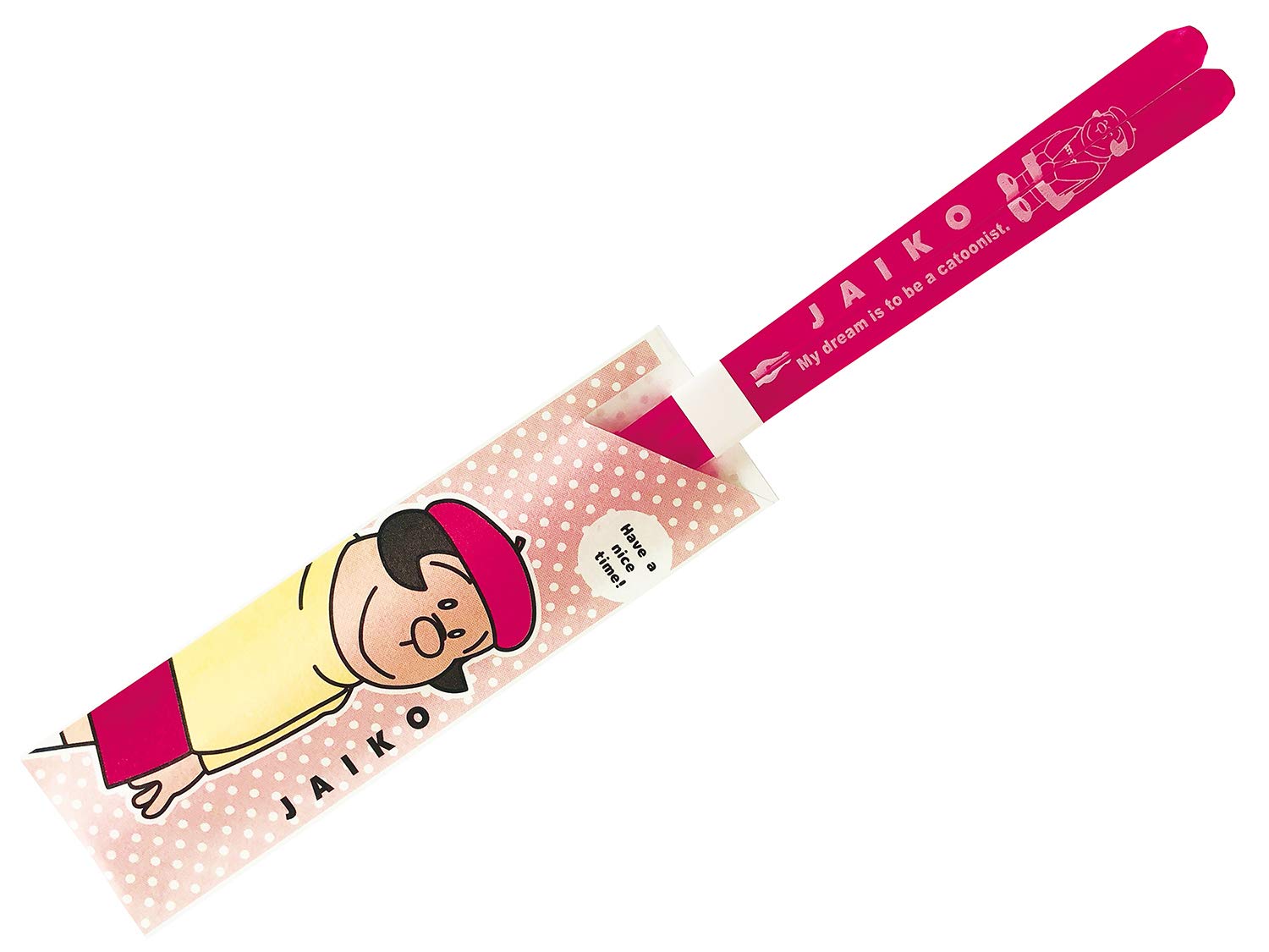 Doraemon Friends Jaiko Clear Chopsticks, Pink 491517