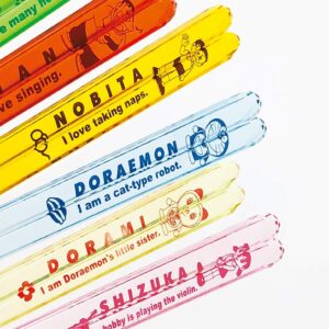 Doraemon Friends Jaiko Clear Chopsticks, Pink 491517