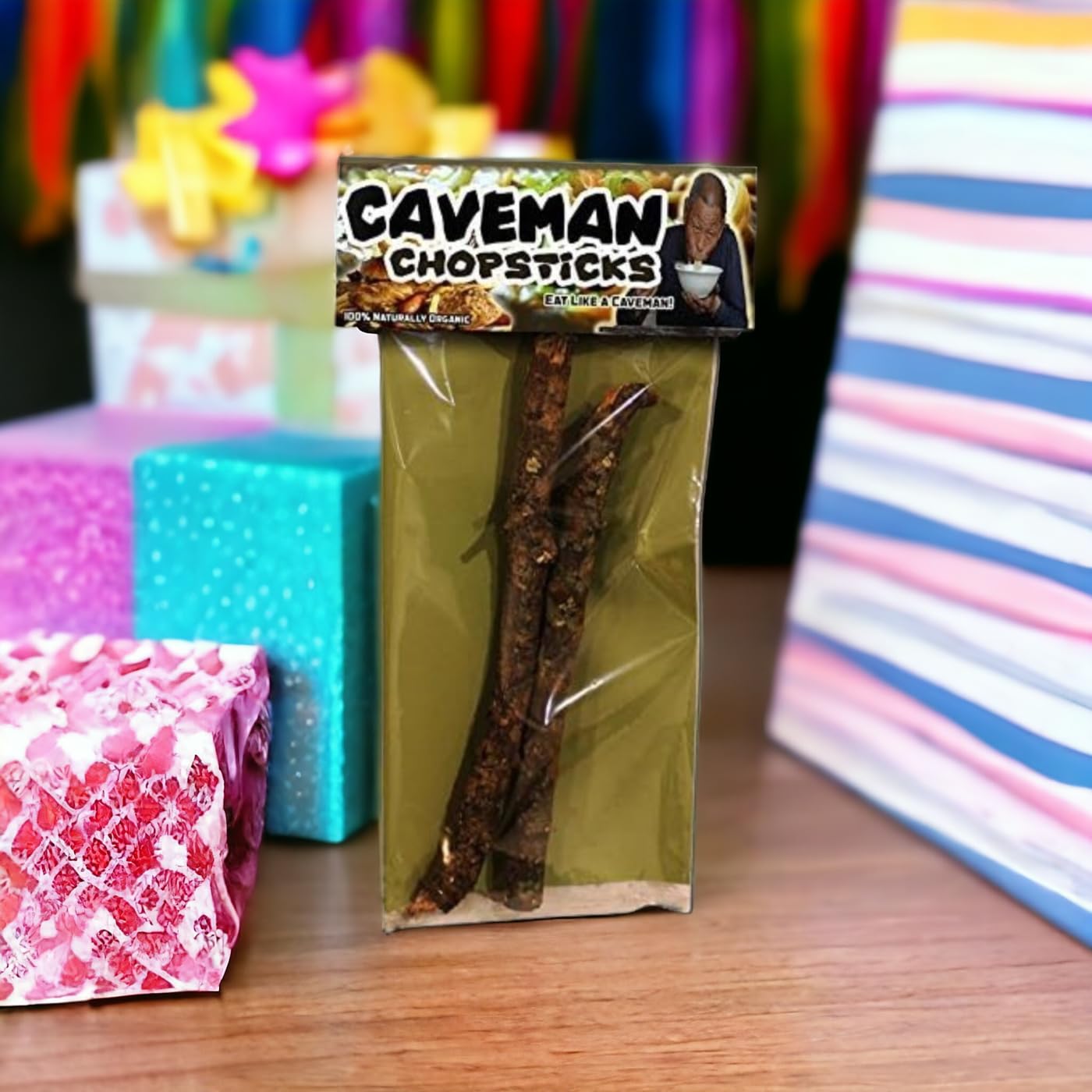 Caveman Chopsticks - Funny Chopsticks - Funny Gag Gifts - Gag Gifts for Dieters - Primitive Eating Utensils - Primitive Utensils by Gears Out