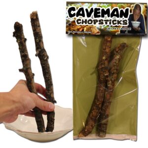 Caveman Chopsticks - Funny Chopsticks - Funny Gag Gifts - Gag Gifts for Dieters - Primitive Eating Utensils - Primitive Utensils by Gears Out