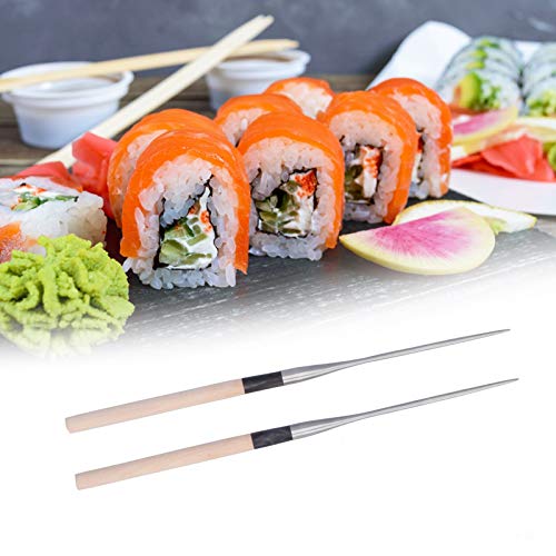 KOSDFOGE Japanese Sushi Chopsticks with Wood Handle Cooking Chopsticks Tableware Serving Utensils(150mm)