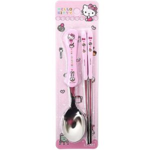 hello kitty stainless steel spoon & chopsticks utensil set