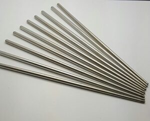 10 pcs (5 pairs) tapered silver stainless steel chopsticks for rice, noodles, sushi