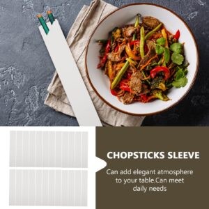 VOSAREA 100pcs Disposable Chopsticks Sleeves Paper Chopsticks Bag Cutlery Packing Bags Chopsticks Cover for Home Restaurant Hotel (18cm)