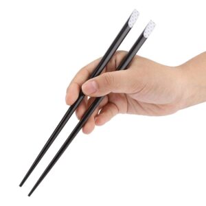 Wooden Chopsticks, Chopsticks Reusable, 1 Pair of Japanese Style Sakura Pattern Reusable Durable Wooden Chopsticks(bronze)