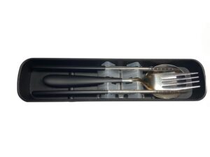 travel stainless steel utensils - spoon fork & chopsticks with box - portable active