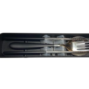 Travel Stainless Steel Utensils - Spoon Fork & Chopsticks with Box - Portable Active