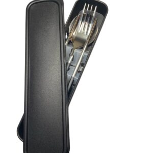 Travel Stainless Steel Utensils - Spoon Fork & Chopsticks with Box - Portable Active