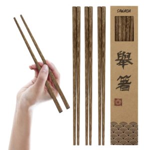 digitizerart 10-pairs wooden chopsticks, dishwasher safe chopstick,reusablenatural healthy, chinese classic style for kitchen, dining room, gourmet, noodles (9.8 inch)