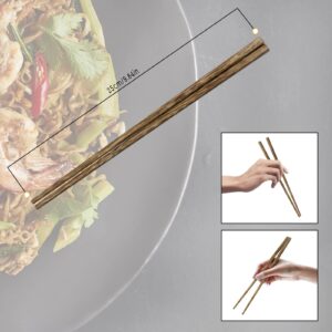 DigitiZerArt 10-Pairs Wooden Chopsticks, Dishwasher Safe Chopstick,ReusableNatural Healthy, Chinese Classic Style for Kitchen, Dining Room, Gourmet, Noodles (9.8 Inch)