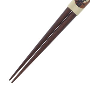 Ishida Chopsticks, Made in Japan, For Men, Thick, Random Carved, 1.5 inches (23.5 cm), Wooden (Natural Wood), Lacquer, Corner Point, 9.3 inches (23.5 cm)