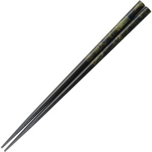 ichihan seien green wood chopsticks, 1 pair, 9.25 inches long, made in japan