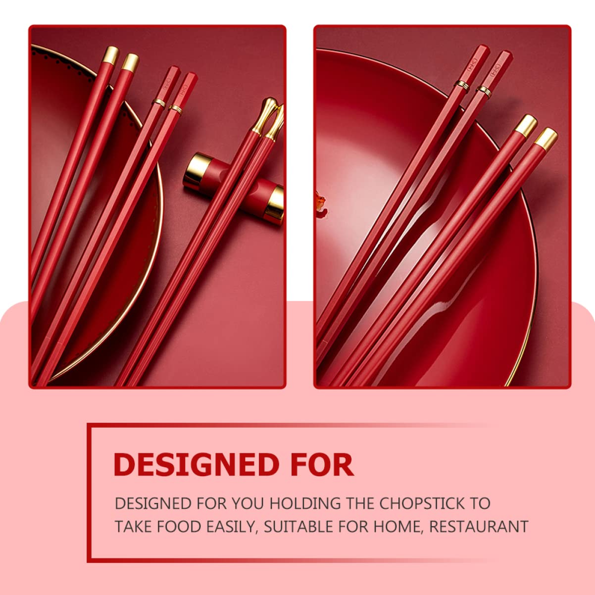 Homoyoyo Reusable Chopsticks 10 Pairs Chopsticks Hot Pot Fiberglass Household Chinese Gift