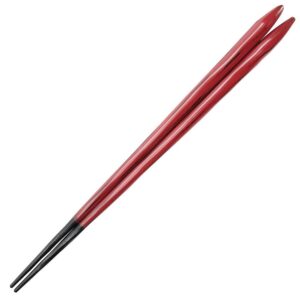handmade real lacquer traditional red wakasa chopsticks, 1 pair, 9.25 inches long, made in japan