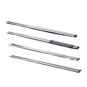 Galand Chopsticks Traditional Chinese Metal Chopsticks Easy Cleaning Electroplating Practical Portable 4 Pair, XX-Small, Multicolor