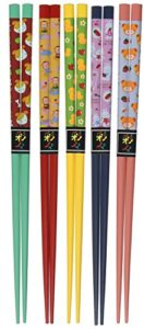 m.v. trading co nsi.900285 5 pair japanese chopsticks gift set with many variety designs, bamboo