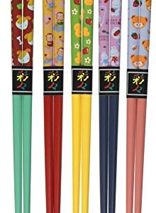 M.V. Trading Co NSI.900285 5 Pair Japanese Chopsticks Gift Set with Many Variety Designs, Bamboo