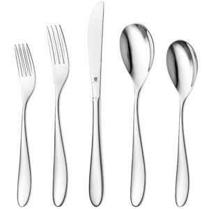 DANIALLI Modern Marettimo Silverware Set - 18/10 Stainless Steel Flatware Set for Elegant Dining - Dishwasher Safe Cutlery Set (30-Piece)