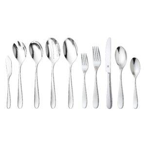 danialli 45-piece silverware set for 8 with hostess serving utensils - 18/10 stainless steel, modern fidenza flatware, mirror-polished, dishwasher safe (45-piece dining set with 5-piece serving set)