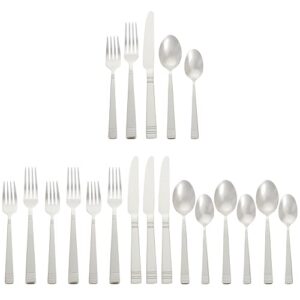 amazon basics 20-piece stainless steel bistro flatware set, service for 4, silver