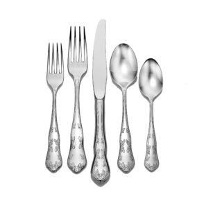liberty tabletop martha washington 45-piece 18/10 flatware set for 8, includes serving pieces made in usa
