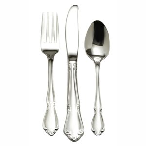 oneida chateau 3 piece child flatware set 18/8 stainless steel, silver