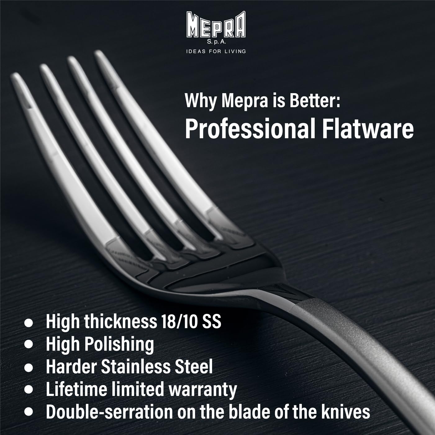 Mepra Vintage 75 Pcs Flatware Set – Pewter Tableware, Dishwasher Safe Cutlery