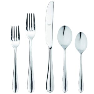 mepra 103422020 natura 20-piece durable 18/10 stainless steel american style flatware cutlery set for fine dining, dishwasher safe, service for 4