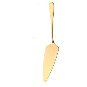 wjq&linyuzi Stainless Steel Serrated Edge Cake Server Blade Cutter Shovel Kitchen Baking Pastry Spatulas Pie Pizza Server Cake Cutter (gold), 22.5*4.7cm (004)