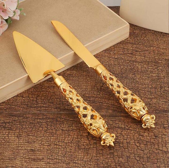 Wedding Cake Knife and Server Set 2 Pcs Knife Server Set,Cake Cutter Set, Cake Knife Gift Set