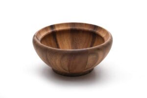 ironwood gourmet individual small salad bowl, acacia wood, 7 x 7 x 3 inches