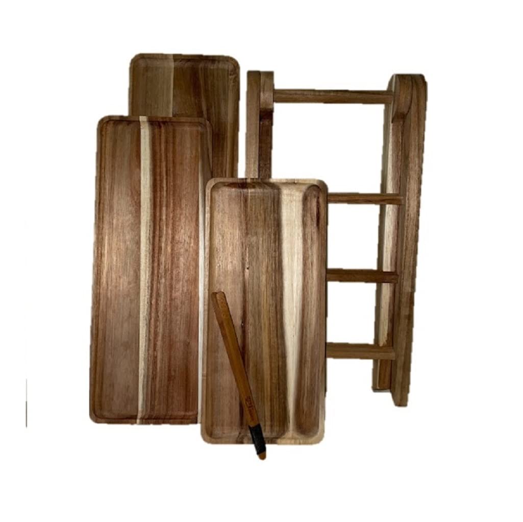 Paos- 3 Tier Acacia Wood Charcuterie Boards, serving tray, cheese board set, large charcuterie board set, house warming gifts new home, wedding registry items, housewarming gift wooden tray, wood tray