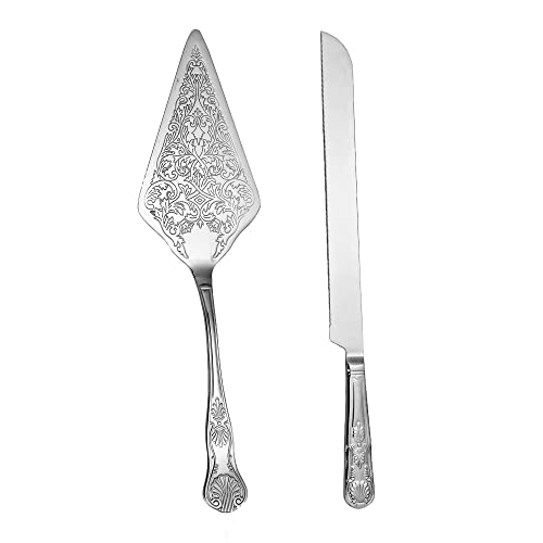 IMEEA Wedding Cake Knife and Server Set SUS304 Stainless Steel Vintage Cake Serving Set Cake Cutting Utensils for Wedding Party