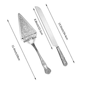 IMEEA Wedding Cake Knife and Server Set SUS304 Stainless Steel Vintage Cake Serving Set Cake Cutting Utensils for Wedding Party