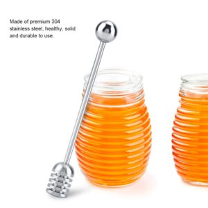 Honey Dipper Sticks, Solid Stainless Steel Honey and Syrup Dipper Stick Long Handle Honey Spoon Stirrer Mixing Tool for Honey Pot Jar Containers honey jar