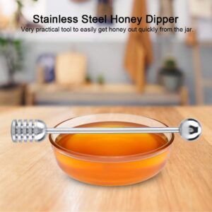 Honey Dipper Sticks, Solid Stainless Steel Honey and Syrup Dipper Stick Long Handle Honey Spoon Stirrer Mixing Tool for Honey Pot Jar Containers honey jar