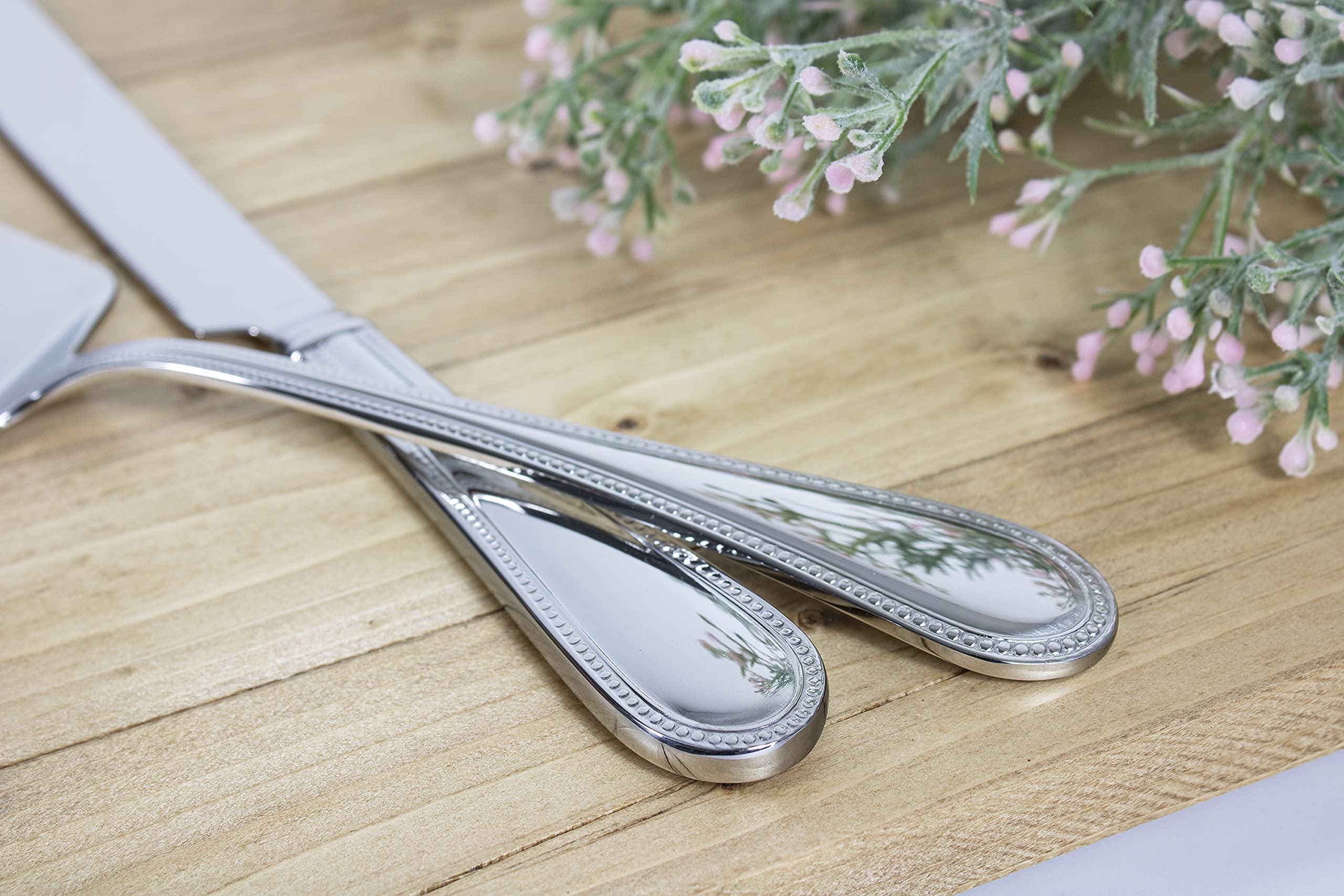 Reed and Barton Personalized Lyndon Silver Wedding Cake Knife and Server Set, Custom Engraved Wedding Cake Cutting Set, Accessories and Gifts for Bride and Groom