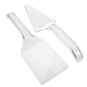 Clear Plastic Cake Server Set -- 2pc -- Square and Triangle Server